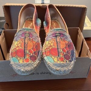 Colorful espadrilles NWOT size 38 (US 7)